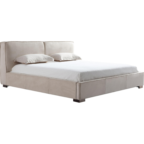 Serene King Bed in Natural Eco Suede Fabric